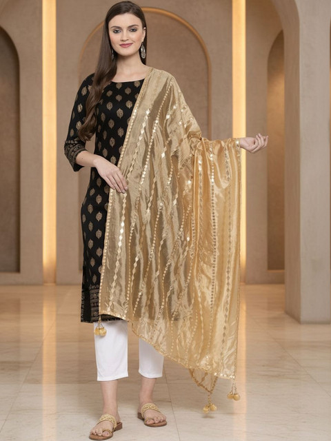 KALINI Women Gotta Patti Embroidered Silk Blend Dupatta