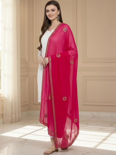 KALINI Women Chiffon Dupatta with Gotta Patti Work - Image 2