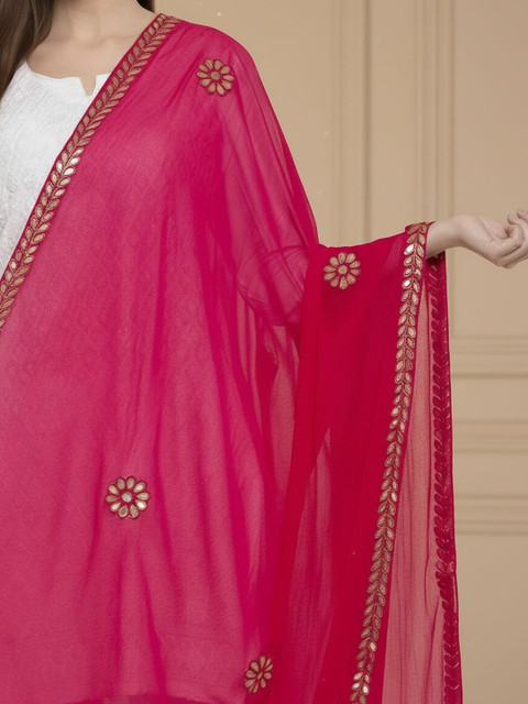 KALINI Women Chiffon Dupatta with Gotta Patti Work - Image 4