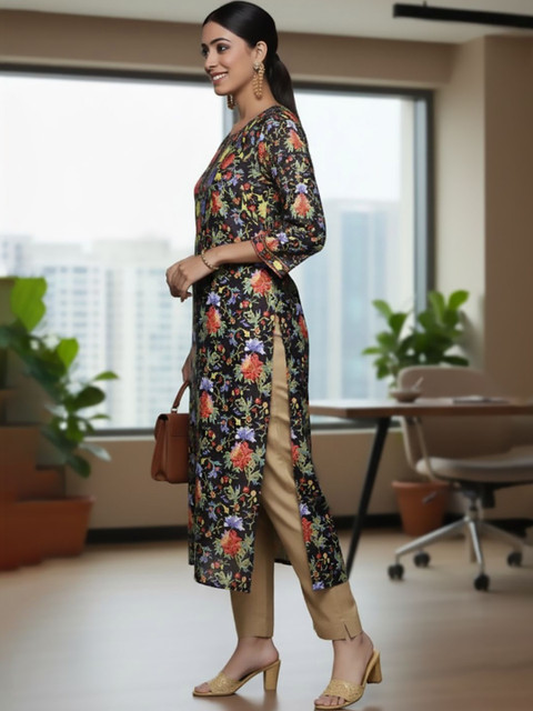 KSUT Women Floral Printed Floral Kurta - Image 3