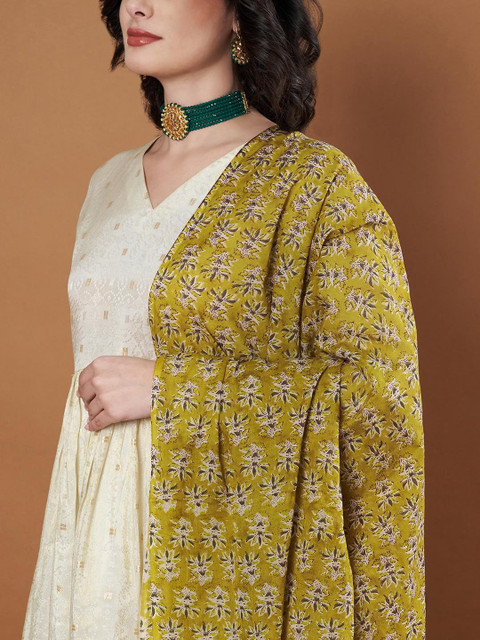 AKSHADEEP Printed Block Print Dupatta - Image 3