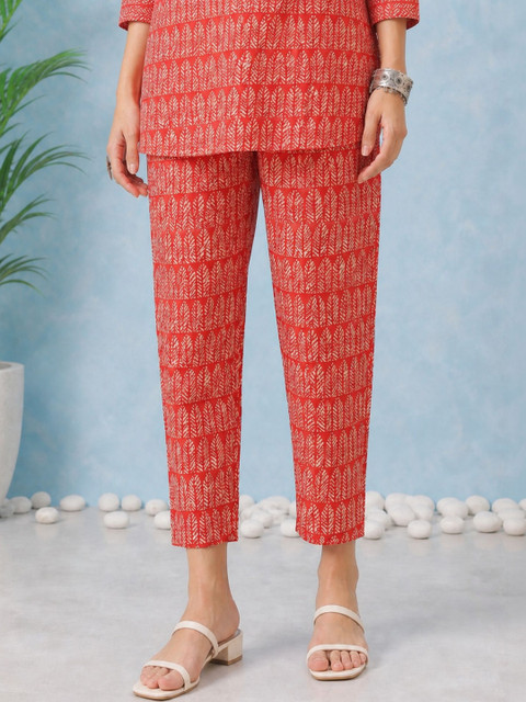 Milvia Cotton Printed Top with Trousers - Image 5