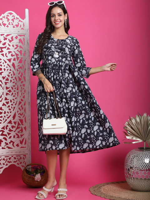 Aaradhya Fashion Floral Print A-Line Dress - Image 4