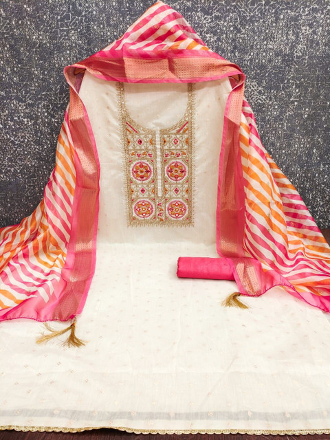 Rangtulika Ethnics Embroidered Unstitched Dress Material - Image 3