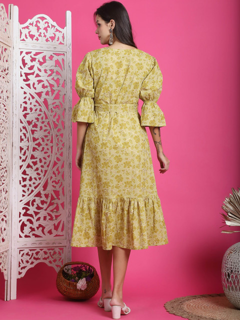 Aaradhya Fashion Floral Print A-Line Midi Dress - Image 6