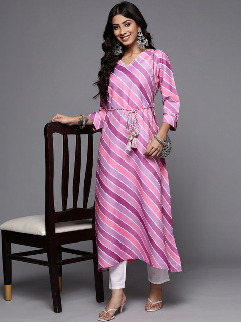 AADVIKA Women Printed Asymmetric Kurta - Image 4