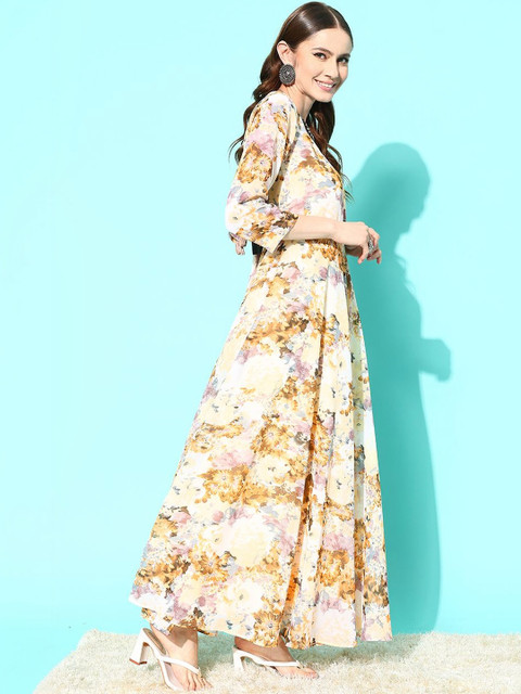 AADVIKA Women Floral Printed Floral Georgette Blend Anarkali Kurta - Image 2