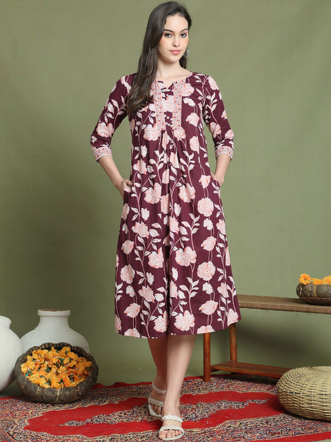 Aaradhya Fashion Floral Print A-Line Dress
