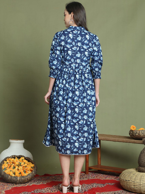 Aaradhya Fashion Floral Print A-Line Midi Dress - Image 5