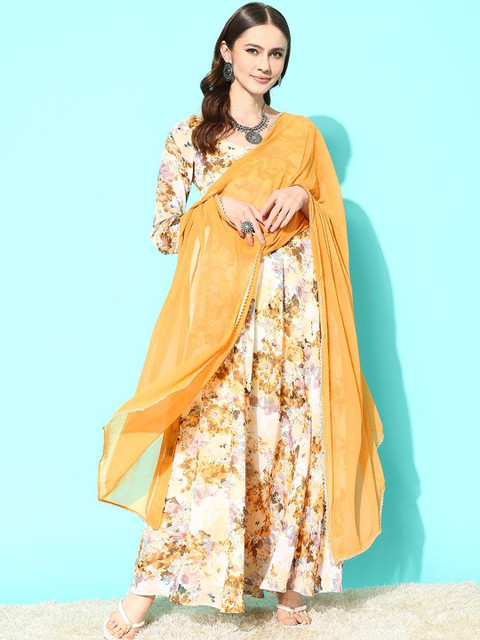 AADVIKA Women Floral Printed Floral Georgette Blend Anarkali Kurta
