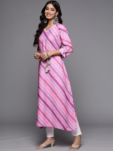 AADVIKA Women Printed Asymmetric Kurta - Image 3