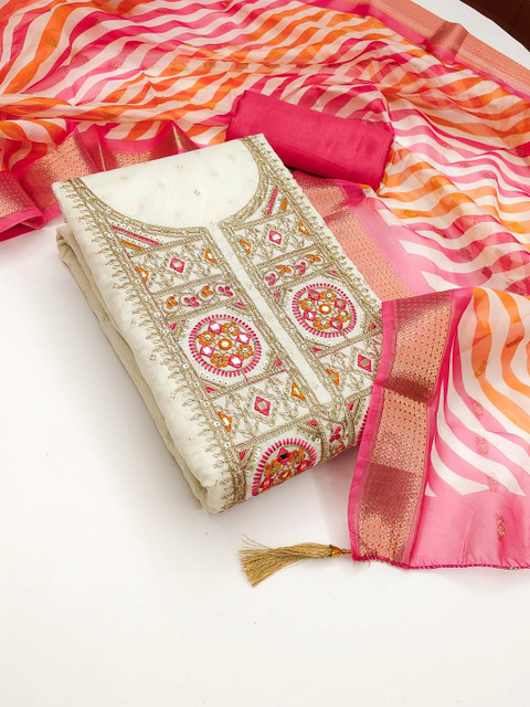 Rangtulika Ethnics Embroidered Unstitched Dress Material