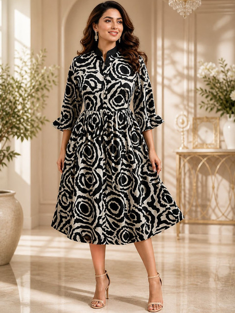 Aaradhya Fashion Print Fit & Flare Dress