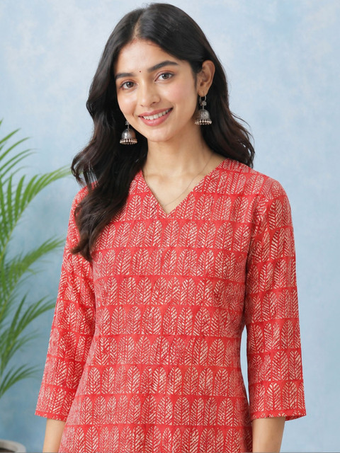 Milvia Cotton Printed Top with Trousers - Image 2