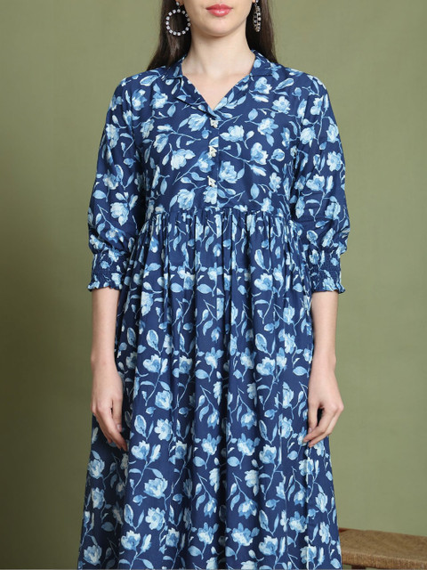 Aaradhya Fashion Floral Print A-Line Midi Dress - Image 4