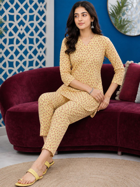 Milvia Cotton Printed Tunic with Trousers