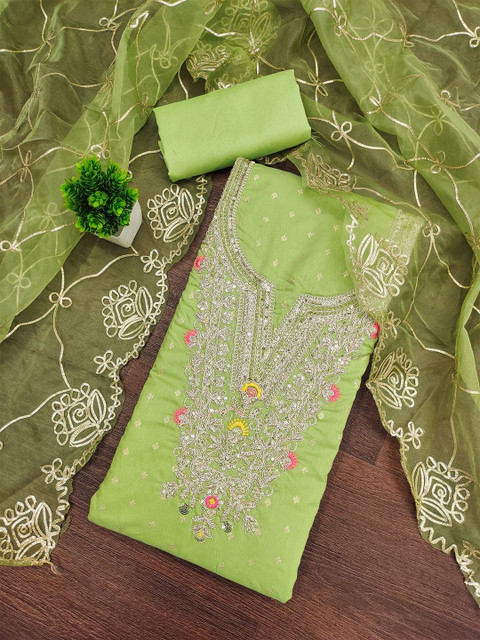 Leeza Store Embroidered Unstitched Dress Material - Image 3
