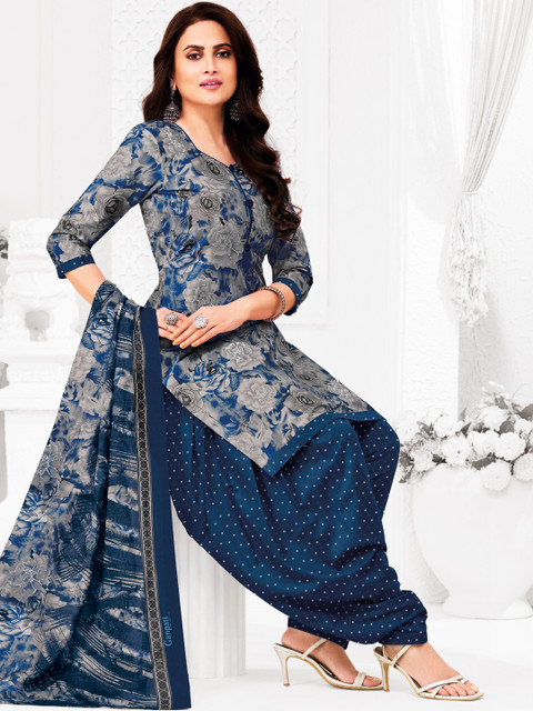 Simmu Printed Pure Cotton Unstitched Dress Material