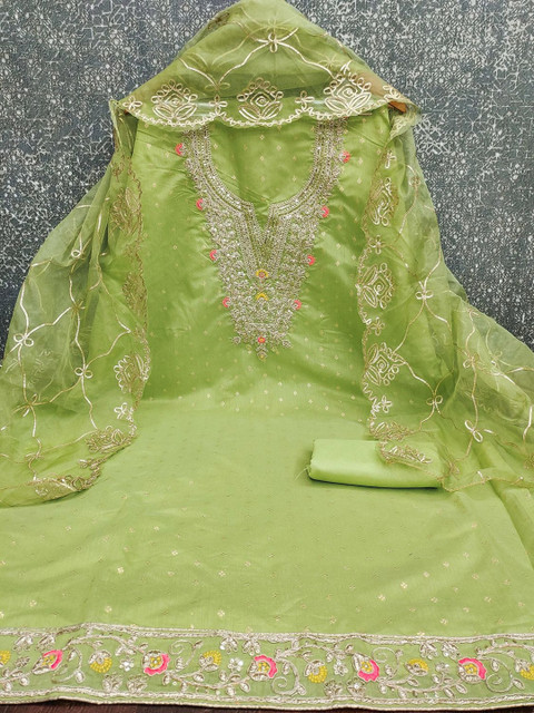Leeza Store Embroidered Unstitched Dress Material - Image 5