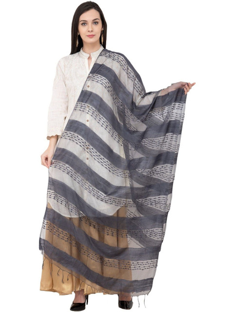 A R SILK Striped Dupatta