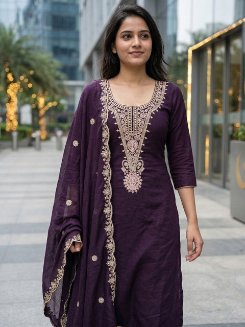 Leeza Store Embroidered Pure Cotton Unstitched Dress Material