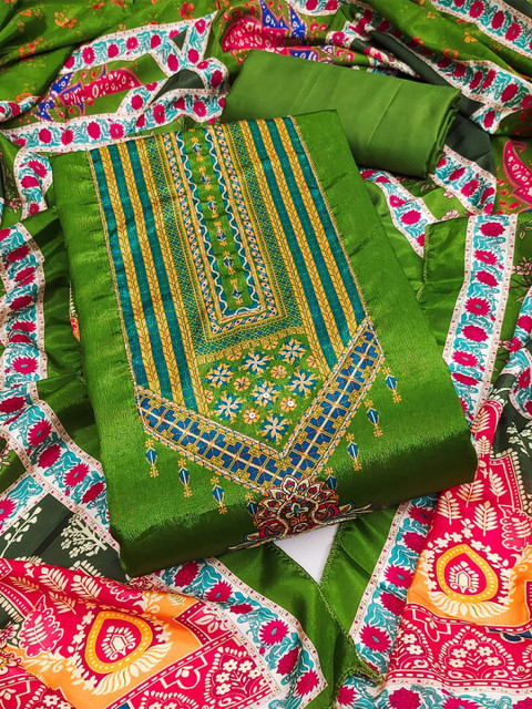 Rangtulika Ethnics Embroidered Unstitched Dress Material - Image 2