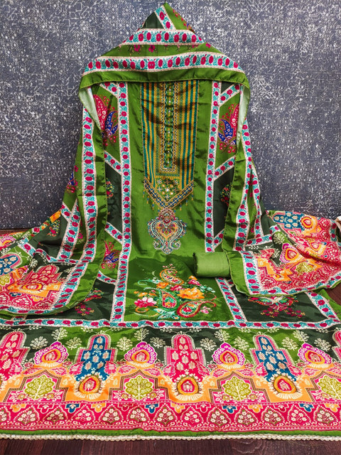 Rangtulika Ethnics Embroidered Unstitched Dress Material - Image 3