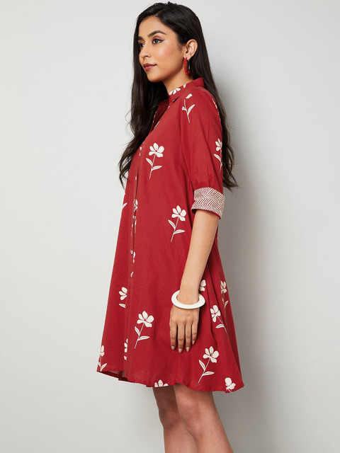 Colour Me by Melange Floral Print Shirt Dress - Image 3