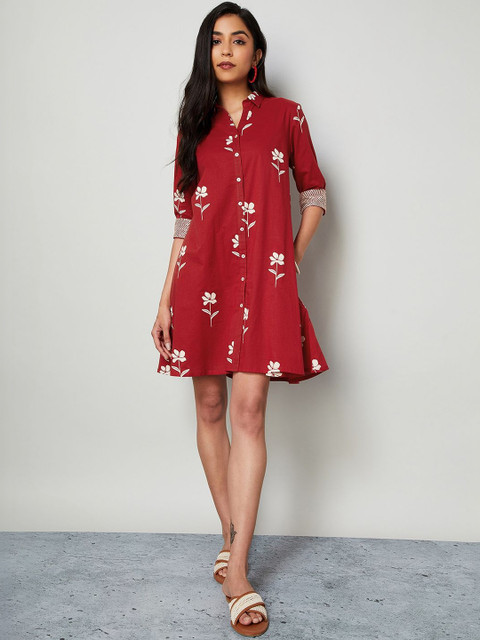 Colour Me by Melange Floral Print Shirt Dress - Image 5
