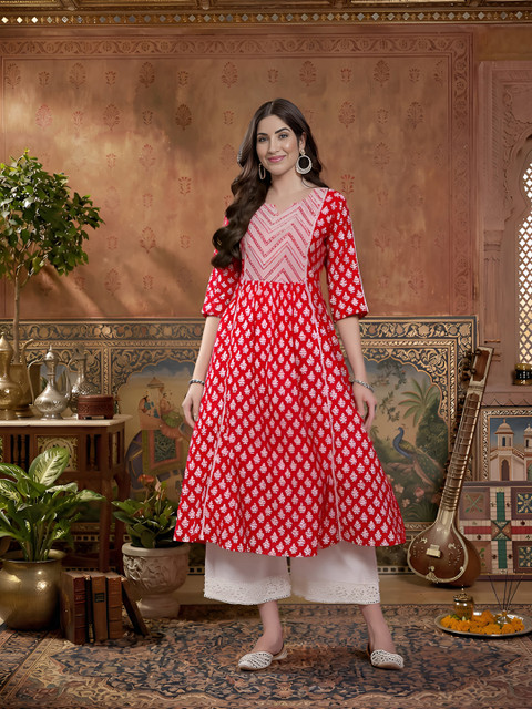 Anouk Women Ethnic Motifs Printed Anarkali Kurta - Image 2