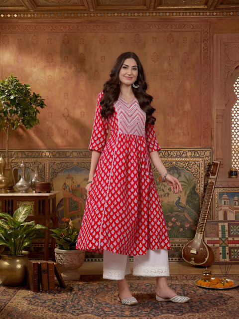 Anouk Women Ethnic Motifs Printed Anarkali Kurta - Image 4