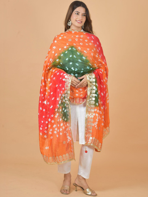 Kuhika Dyed Art Silk Dupatta with Sequinned
