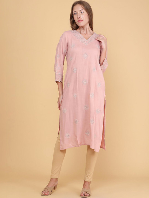 LIMEROAD Women Ethnic Motifs Embroidered Thread Work Kurta