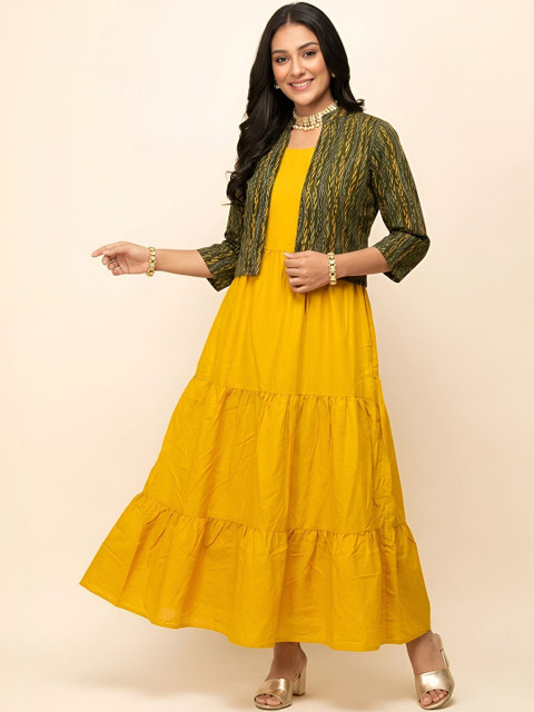 HARAYE Print A-Line Maxi Dress