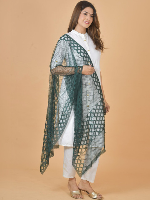 Kuhika Pack Of 7 Woven Design Dupatta - Image 4