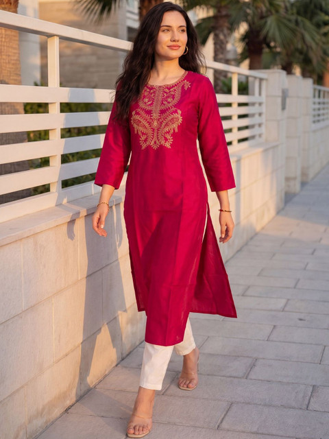 Indo Era Women Embroidered Thread Work Kurta - Image 2