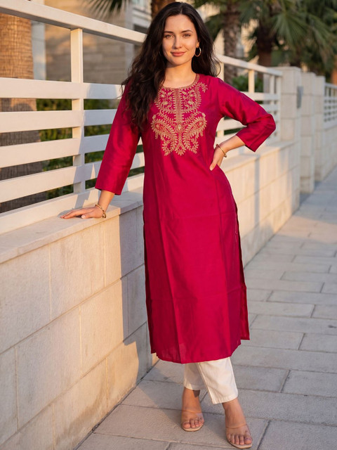 Indo Era Women Embroidered Thread Work Kurta - Image 6