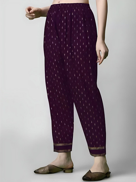 QUEENSFAB Women Ethnic Motifs Printed Panelled Thread Work Kurta with Trousers & With Dupatta - Image 4