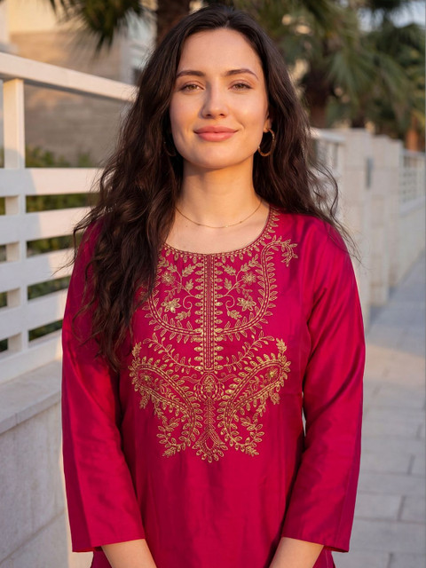 Indo Era Women Embroidered Thread Work Kurta - Image 3