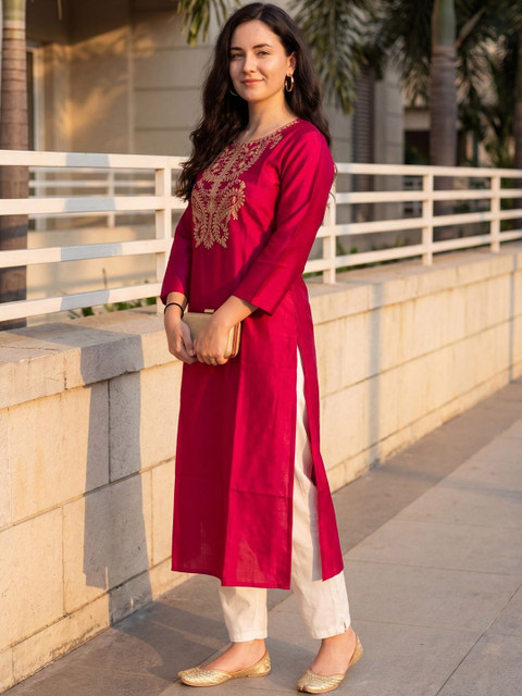 Indo Era Women Embroidered Thread Work Kurta - Image 4