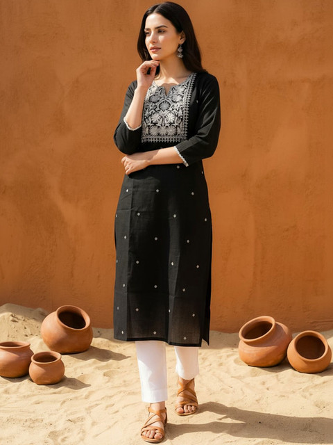 Indo Era Women Ethnic Motifs Embroidered Thread Work Kurta - Image 6