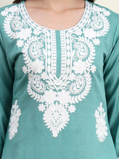 Anouk Mirage Women Ethnic Motifs Embroidered Chikankari Kurta - Image 6