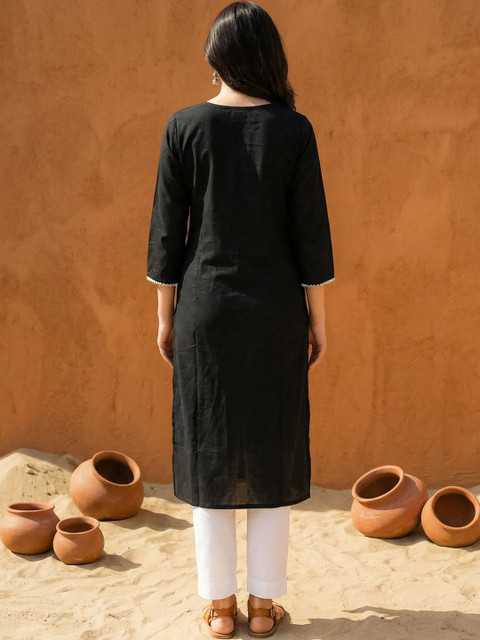 Indo Era Women Ethnic Motifs Embroidered Thread Work Kurta - Image 7