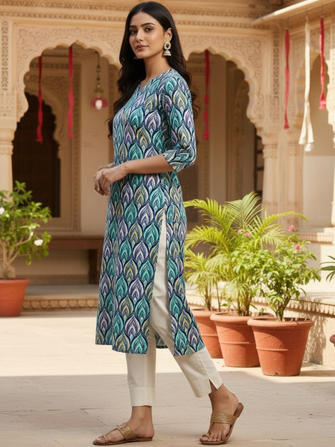Milvia Women Floral Printed Floral Crepe Kurta - Image 5