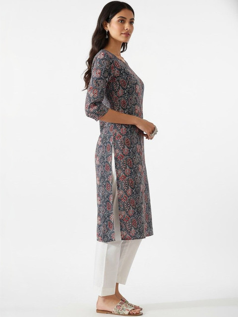 Milvia Women Ethnic Motifs Printed Indie Prints Crepe Kurta - Image 7