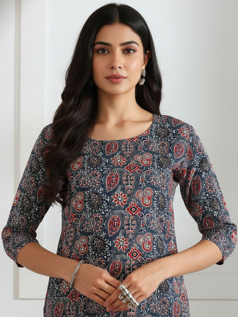 Milvia Women Ethnic Motifs Printed Indie Prints Crepe Kurta - Image 4