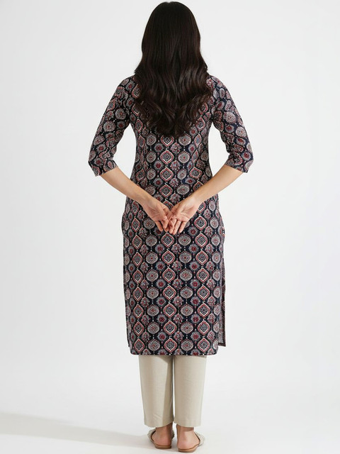 Milvia Women Ethnic Motifs Printed Indie Prints Crepe Kurta - Image 4