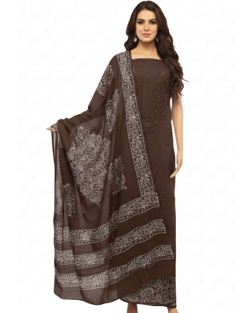 Bombay Batik Embroidered Pure Cotton Unstitched Dress Material