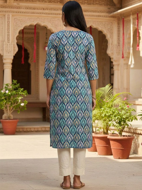 Milvia Women Floral Printed Floral Crepe Kurta - Image 6