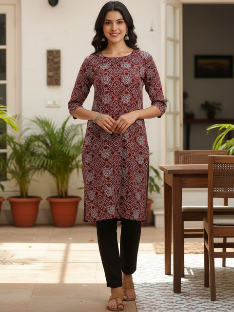 Milvia Women Ethnic Motifs Printed Indie Prints Crepe Kurta
